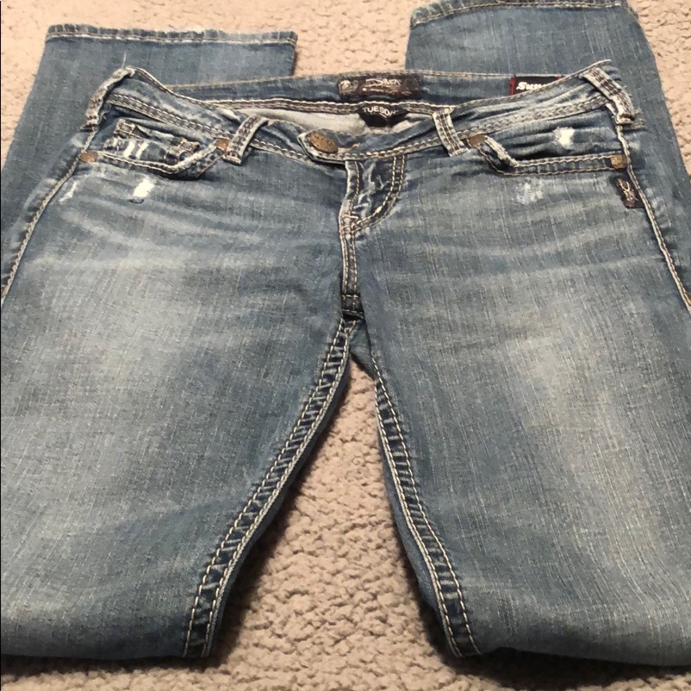Women’s silver jeans